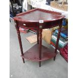 A mahogany corner table. COLLECT ONLY.