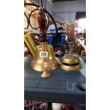 A brass school bell & 1 other