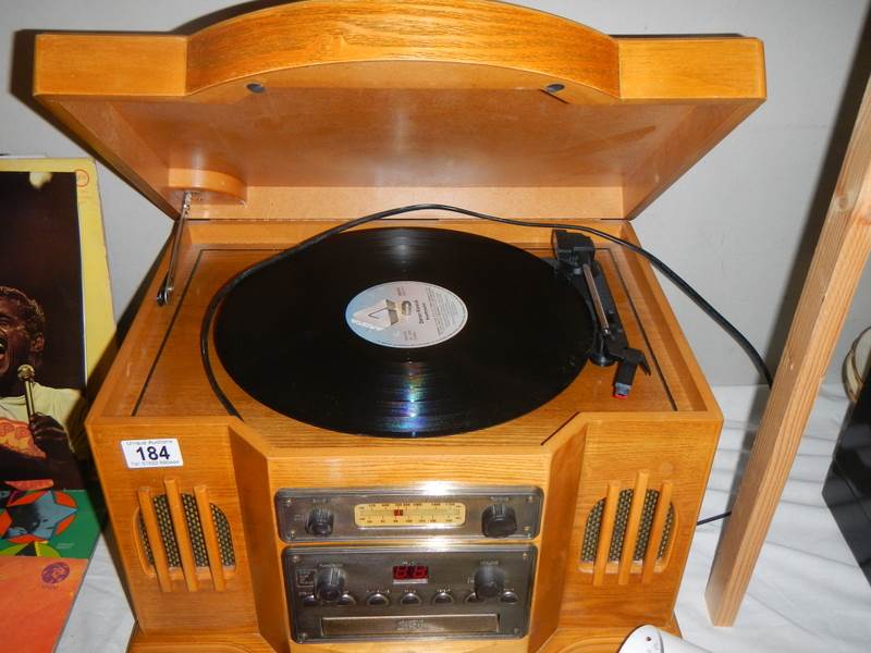 A retro style record player.