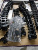 A quantity of model railway track, carriages etc.,