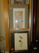 A quantity of framed and glazed floral prints, COLLECT ONLY.