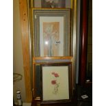 A quantity of framed and glazed floral prints, COLLECT ONLY.