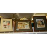 Three framed and glazed prints - Lawson Woods, Colonel Fluffitt and Chas Crombie.