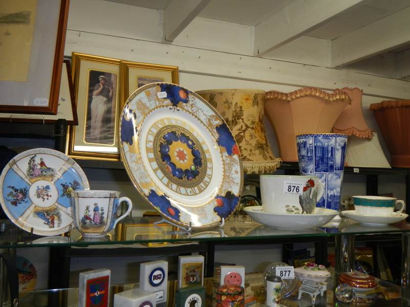 A Royal Worcester 'The Millenium' collector's plates, Rington's Landmarks vase, Adam's Rooster cup