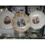 A Vintage Gladstone and Mrs Gladstone wall plates and one other.