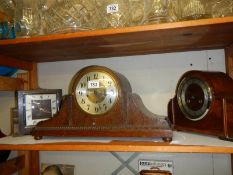 Three 1930's oak mantel clocks.