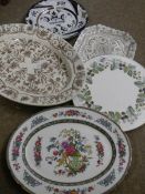 A Royal Worcester Lavinia Blackberry cake stand and other plates.