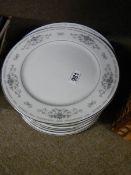 A quantity of Diane fine porcelain made in Japan dinner plates.