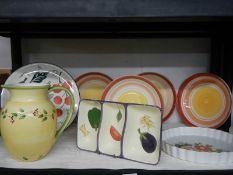 A Royal Worcester Pershore flan dish and other table ware.
