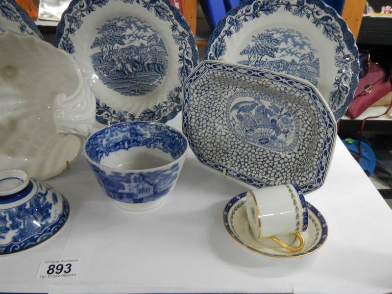 A mixed lot of blue and white ceramics including Adam's, George Jones etc., - Image 2 of 4