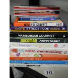 A varied selection of cookery/recipe books.