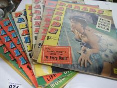 A quantity of 1960's Parade magazines.