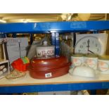 A mixed lot of kitchen ware including storage jars, jelly moulds etc.,
