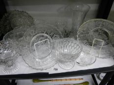 A mixed lot of vintage glass ware including 1937 and 1953 Coronation plates.
