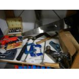 A mixed lot of tools including spirit levels, Stanley plane, Weller soldering set etc.,