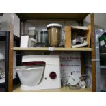 A Kenwood Chef excel food mixer with accessories including high speen slicer and shredder, No. A929.