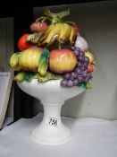 A large Japanese ceramic fruit bowl ornament, 34 cm high.