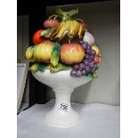 A large Japanese ceramic fruit bowl ornament, 34 cm high.