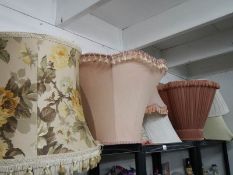 A good lot of vintage fabric lampshades for table or standard lamps.