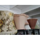 A good lot of vintage fabric lampshades for table or standard lamps.