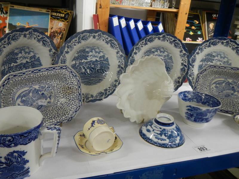 A mixed lot of blue and white ceramics including Adam's, George Jones etc.,