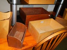 A mixed lot of wooden boxes.