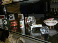 A quantity of marble advertising paperweights etc.,