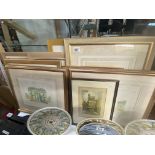 A quantity of framed prints including buildings & modern art etc. COLLECT ONLY