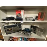 A quantity of old radios & cameras including personal stereo, COLLECT ONLY