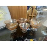 A carnival glass fruit bowl set, COLLECT ONLY