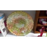 Lg art glass leaf bowl D.39.5cm