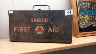 A vintage Sanoid first aid tin and contents