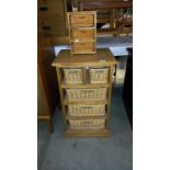 A teak bathroom chest of drawers with wider drawers & 1 other, 47cm x 38cm x 79cm high, COLLECT