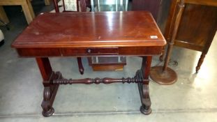 A mahogany hall table with drawer