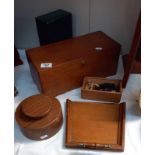 A quantity of wooden boxes, crumb tray etc