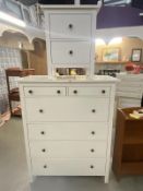 An IKEA 2 over 4 chest of drawers and matching 2 drawer chest