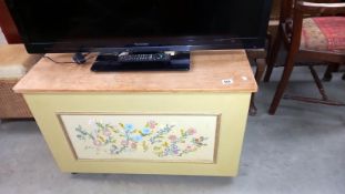 A blanket box with painted flower decoration, COLLECT ONLY