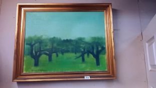 A modern gilt framed oil on canvas, signed but indistinct, COLLECT ONLY.