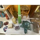 A large terracotta tortoise, candles & Quartz rock, COLLECT ONLY