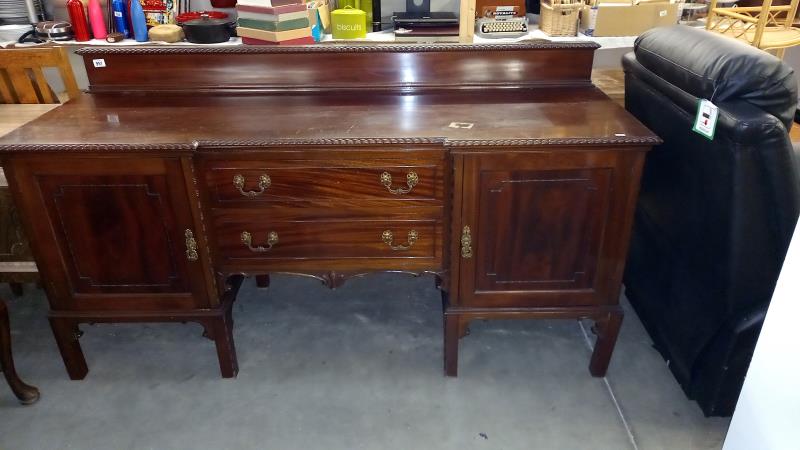 An Edwardian mahogany sideboard COLLECT ONLY.