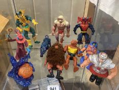 A collection of Masters of the Universe MOTU vintage action figures