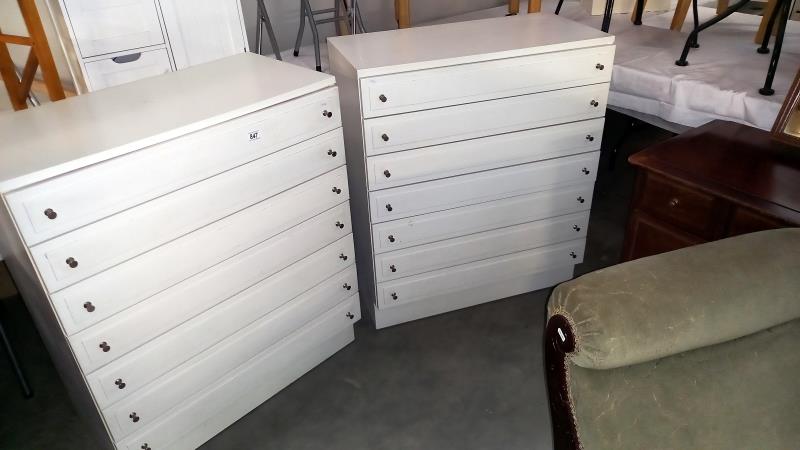 A pair of STAG white bedroom chest of drawers, 82cm x 42cm x 97cm high, COLLECT ONLY