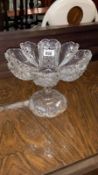 A vintage glass comport cake stand