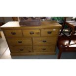 A dark pine 3 over 4 chest of drawers, 125cm x 45cm x 83cm high, COLLECT ONLY
