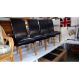 4 leather dining chairs, COLLECT ONLY