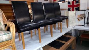 4 leather dining chairs, COLLECT ONLY