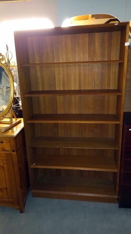 A teak bookcase, 100cm x 30cm x 183cm high, COLLECT ONLY