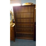 A teak bookcase, 100cm x 30cm x 183cm high, COLLECT ONLY