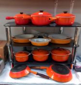 A good lot of Le Creuset saucepans etc in need of a good clean