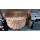 A wicker/loom foot stool COLLECT ONLY